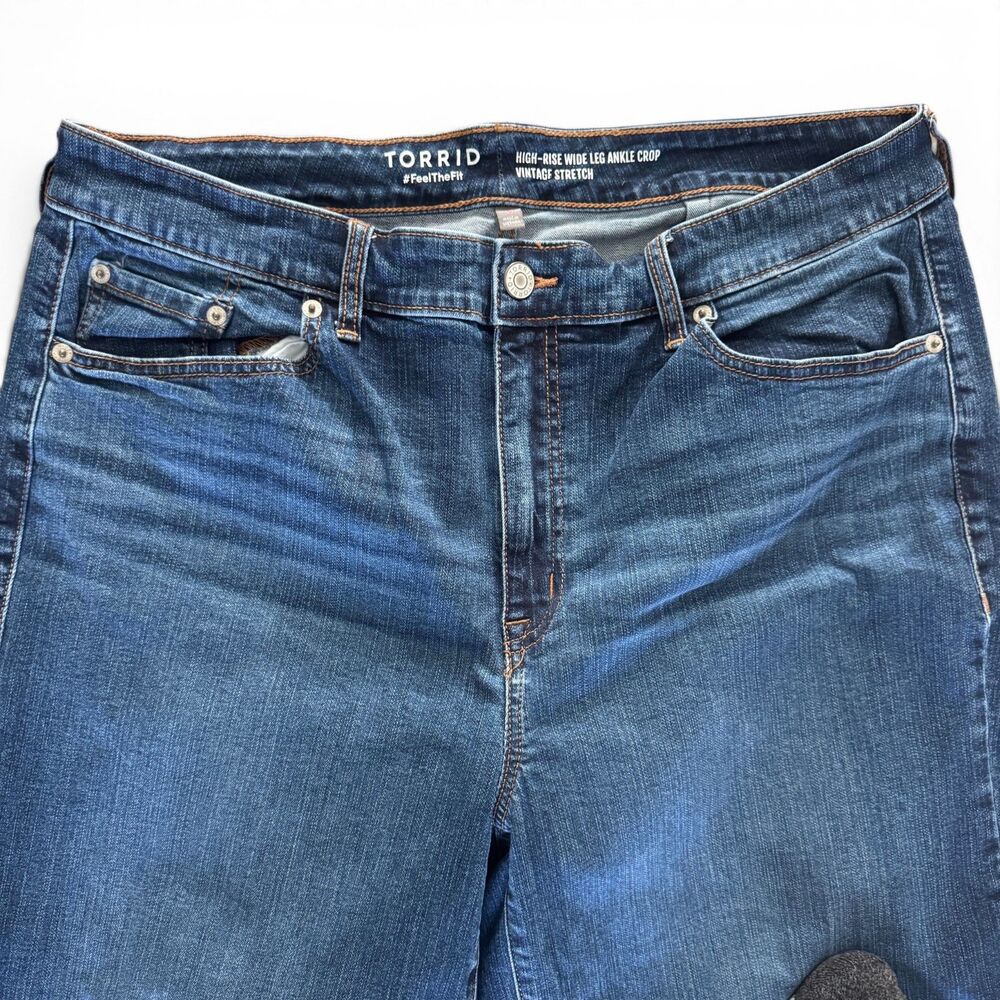 Torrid Women's Jeans High Rise Wide Leg Ankle Crop Vintage Stretch Size 16 - Picture 3 of 6